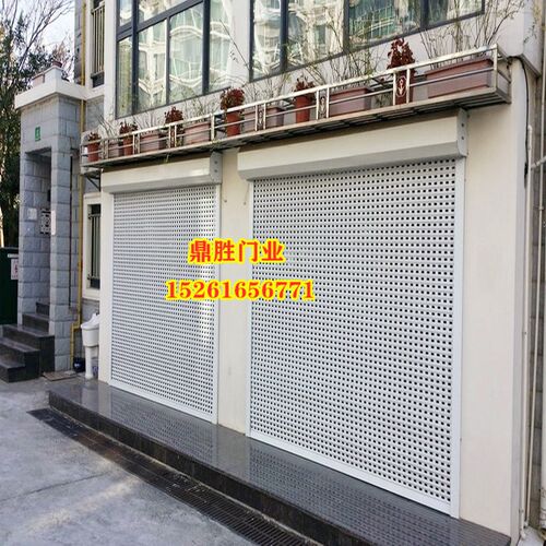 无锡电动车库卷帘门定做别墅商铺水晶遥控铝合金卷闸门安装抗风门