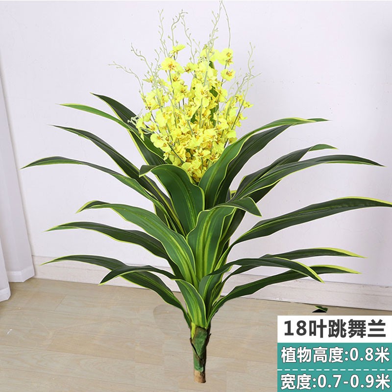 跳舞兰假花仿真发财龙血树绿铁跳舞兰塑料盆栽家居装饰绿植大盆栽
