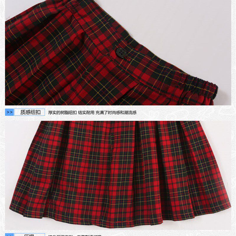 深圳小学生校服统一 女秋冬装制礼服套装毛衣+裙+衬衣+领结