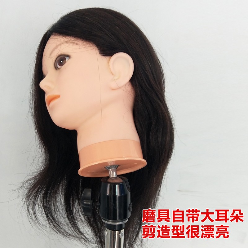 全真发头模美发学徒用可烫染精剪吹风练习头假人头真人发模
