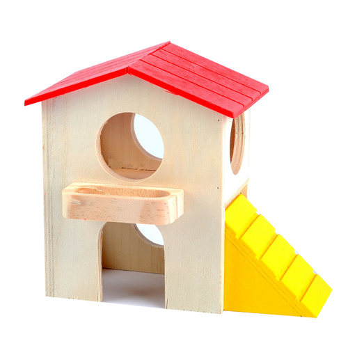 卡诺宠物仓鼠窝两件式小屋小窝仓鼠房子熊仔木屋睡房睡眠用品
