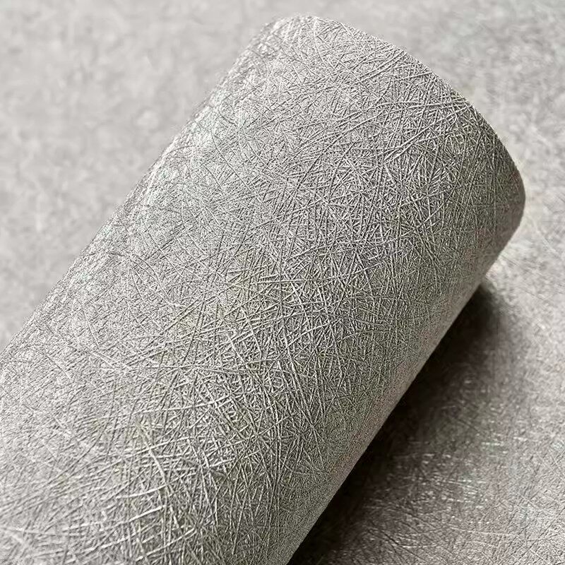 3D立体蚕丝墙纸自粘纯色素色防水壁纸北欧卧室客厅电视背景墙贴纸