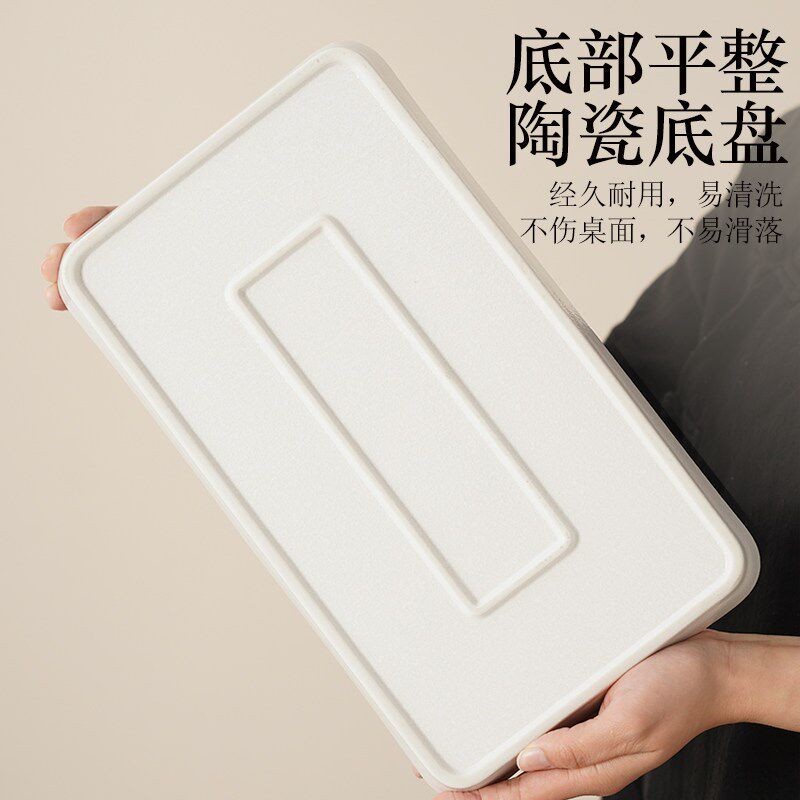 2025新款茶盘家用年轻人干泡茶台陶瓷小型茶海茶杯放置盘沥水托盘