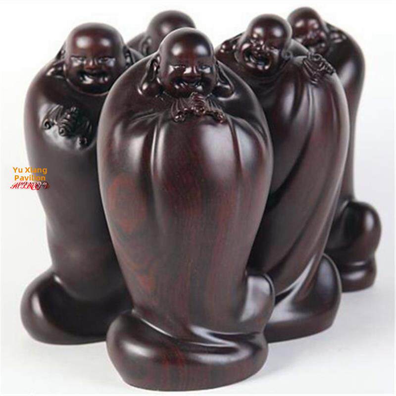 采购产品乌木雕刻弥勒佛五福佛像红木工艺品眼前的祝福