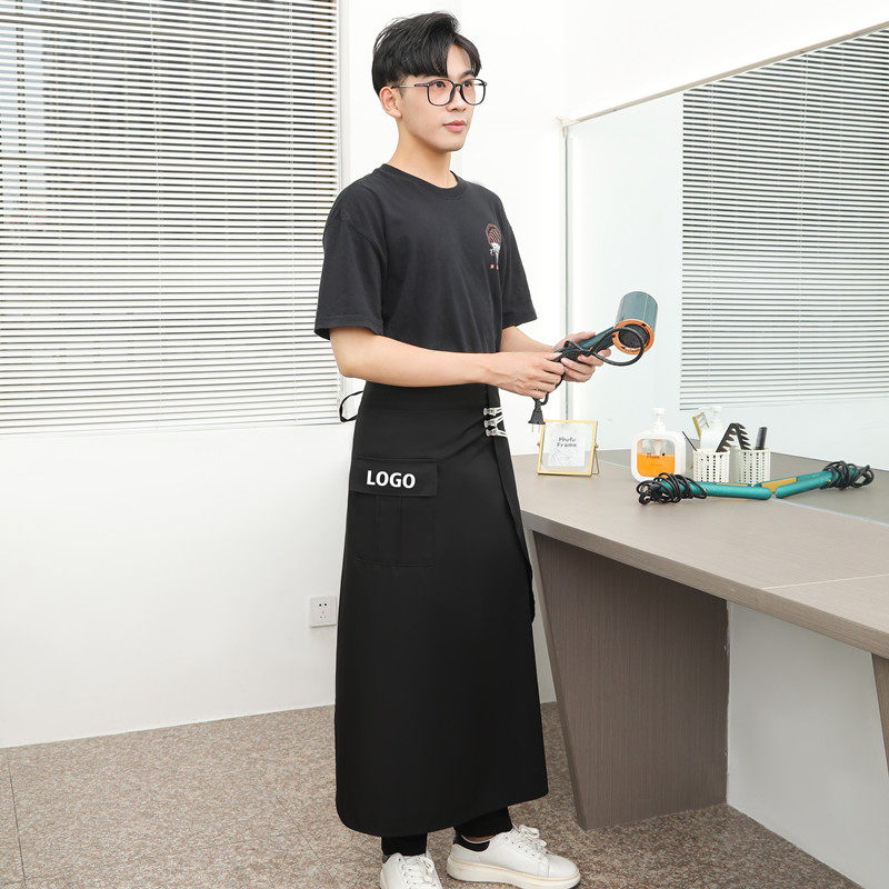 理髲美发发型师造型师半身防水围裙烫染师工作服定制不沾发印字