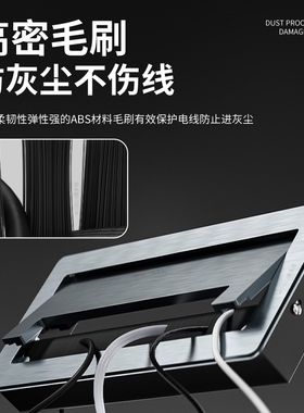 电视柜极窄穿线盒办公桌开孔方形装饰盒铝合金桌面走线盒卓线孔盖
