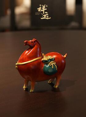 祥运天马献瑞铜马摆件新中式家居装饰品2026马年新年送朋友礼物