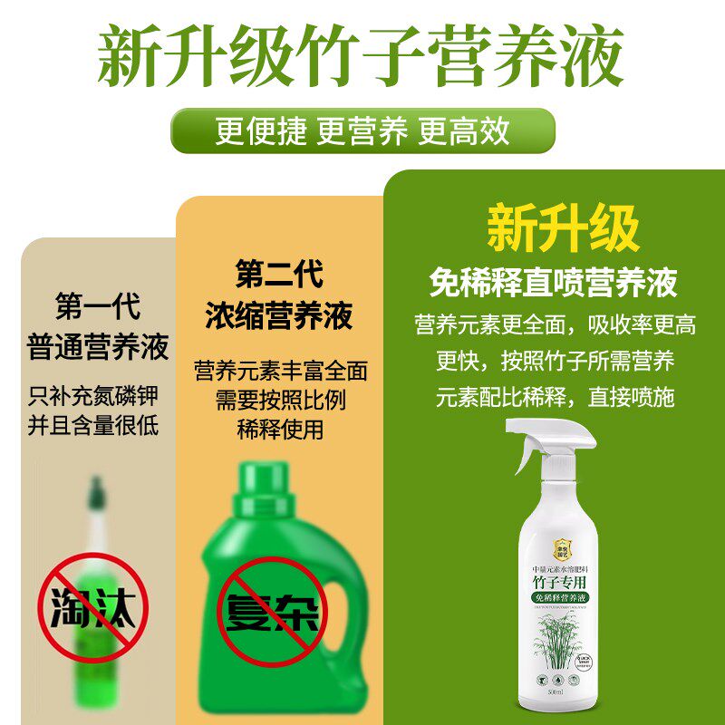 竹子营养液预防叶子发黄盆栽竹子专用肥料免稀释液体肥水溶肥