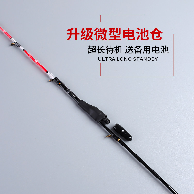 LED光纤二代筏竿竿稍夜光夜钓全钛合金玻纤竿梢配节筏钓半钛桥筏