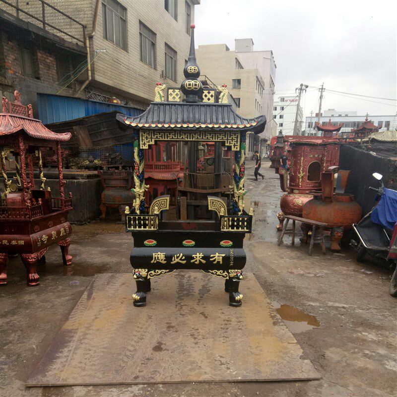 寺庙长方形香炉 铸铁香炉 寺院大型香炉宗祠祖庙生铁大香炉铜香炉