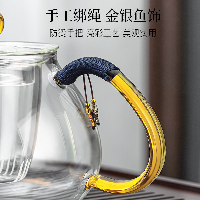 玻璃泡茶壶耐热高温加厚沏煮茶器茶水壶单壶电陶炉茶具套装花茶壶