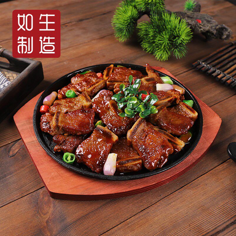 仿真铁板锡纸牛仔骨模具食品食物模型假菜美食样品菜品假菜品食物