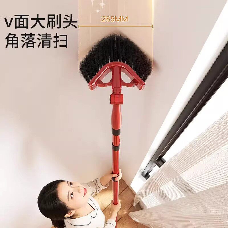 V型可伸缩除尘刷家用多功能大扫除清洁刷天花板缝隙扫灰加长扫把