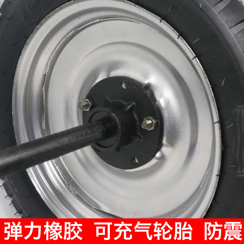 500-16马车轮轱辘26寸工矿带轴承轮子500-12带轴推车充气橡胶轮胎