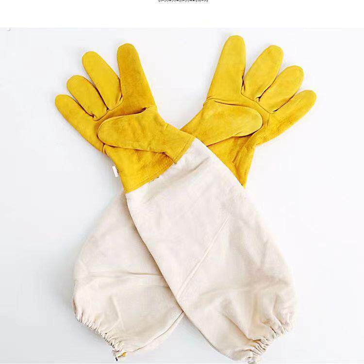 养蜜蜂防蛰专用羊皮软透气手套养蜂工具蜂具加厚护手手套防蛰
