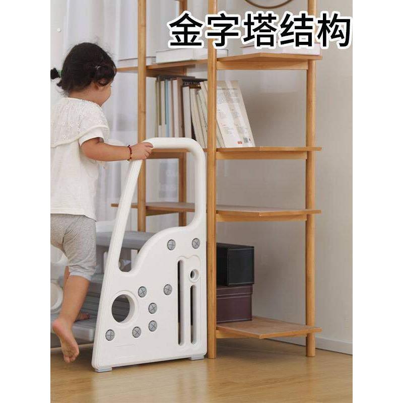 智慧兔防滑婴儿洗漱台宝宝洗手台阶脚踩凳白灰色