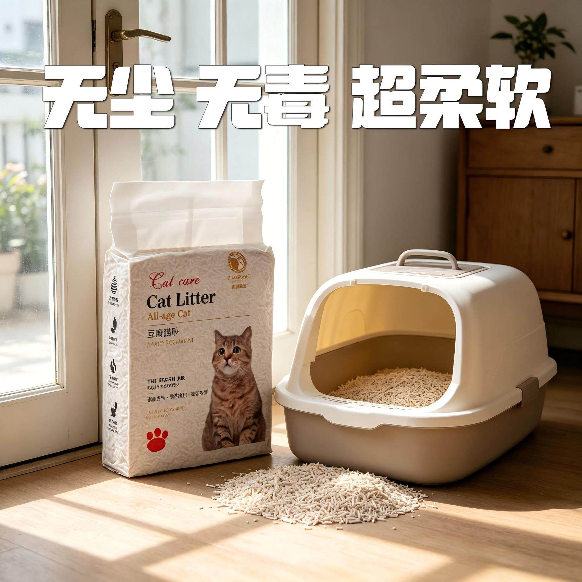 豆腐猫砂无毒无尘超柔软敏敏猫幼猫老猫纯植物配方