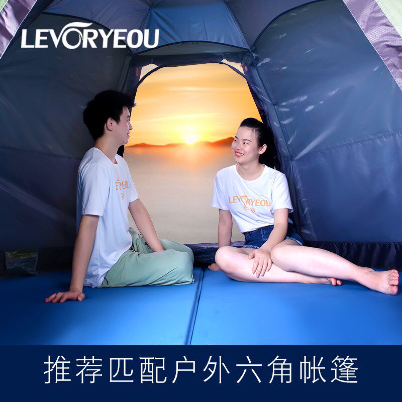 户外六角气垫床自动充气垫帐篷睡垫加大加宽充气床垫露营防潮垫子