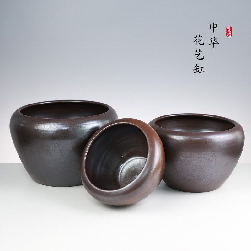 花盆陶瓷中式室内插花花器中华花艺缸花花器剑山大缸荷花装饰器皿