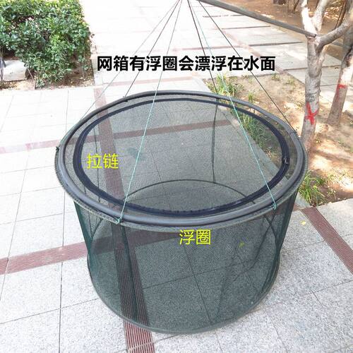 锦鲤养殖网箱折叠漂浮网箱鱼护病鱼隔离网箱可折叠鱼护折叠网箱