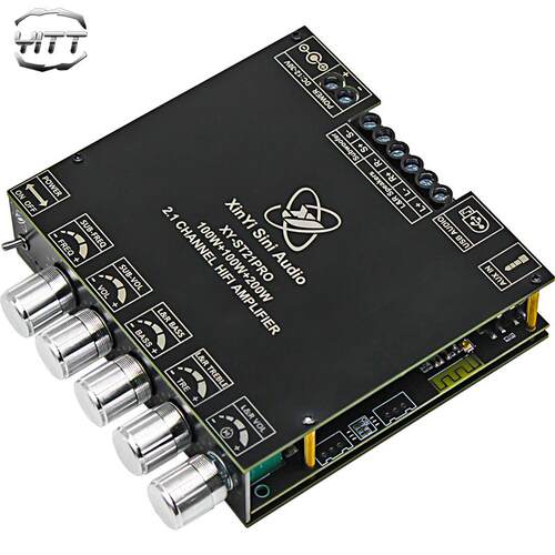 双芯片TPA3221蓝牙5.2功放板带开关高低音频率调节大功率DC12-30V