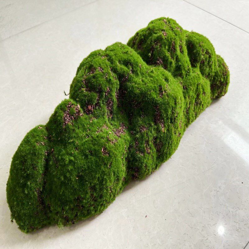 工艺装饰品植绒毛苔藓石头绿植植物墙青苔块插花材料门头彷真花