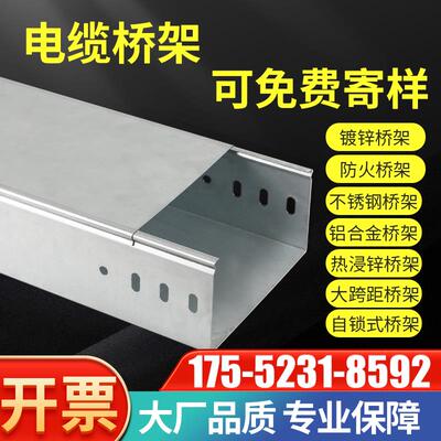 桥架线槽镀锌304不锈钢防火喷塑热浸锌大跨距梯式电线电缆200*100