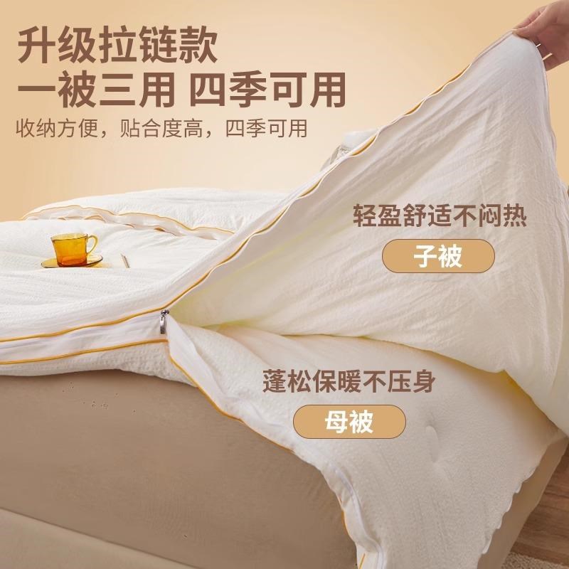 水晶家纺大豆纤维冬被加厚保暖被芯单双人棉花被四季通用子母被子