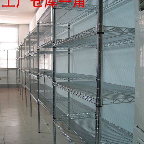 仓库仓储不锈钢货架碳钢镀铬网架防静电带轮移动物料架家用置物架