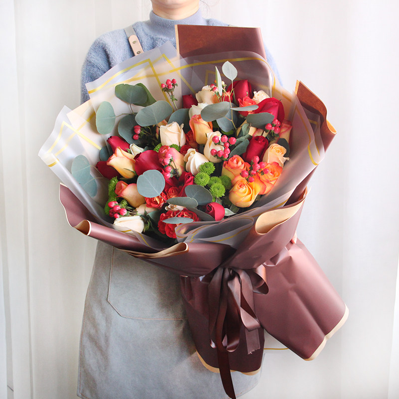 天津北京鲜花速递同城红粉玫瑰康乃馨向日葵百合生日花束花店送花