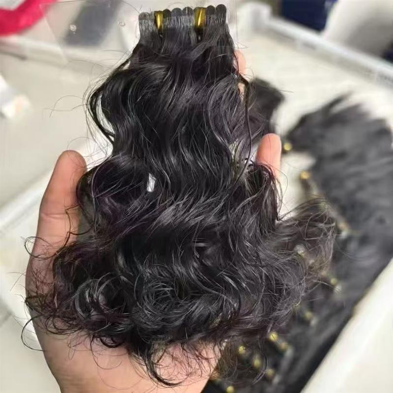 挑染接发片男士即刻接发真人发接头发隐形纳米无痕接发束彩色假发