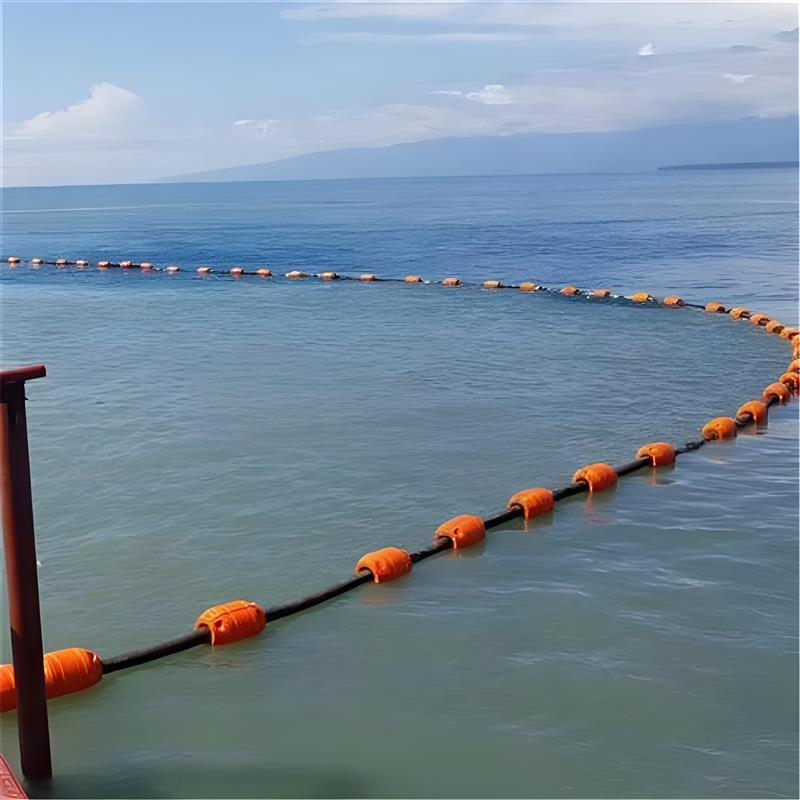 海洋管道对夹式管浮筒河流湖泊拦截塑料浮体拦污浮筒塑料浮桶厂家