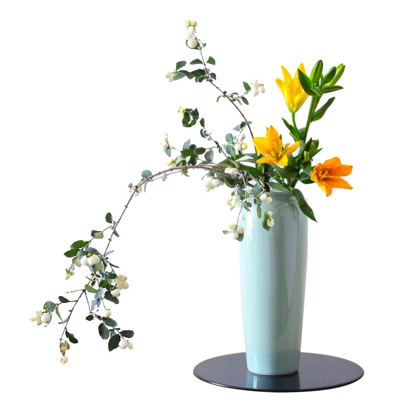 花道小原流投入瓶陶瓷花器插花器皿花道工具花器水培花瓶摆件剑山