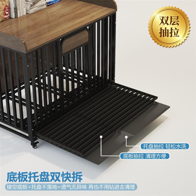 狗笼子狗窝大中小型犬宠物笼新款带厕所好清理加粗加固防啃咬带轮