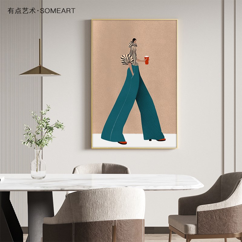 现代简约北欧客厅装饰画抽象人物卧室床头壁画小众玄关走廊挂画