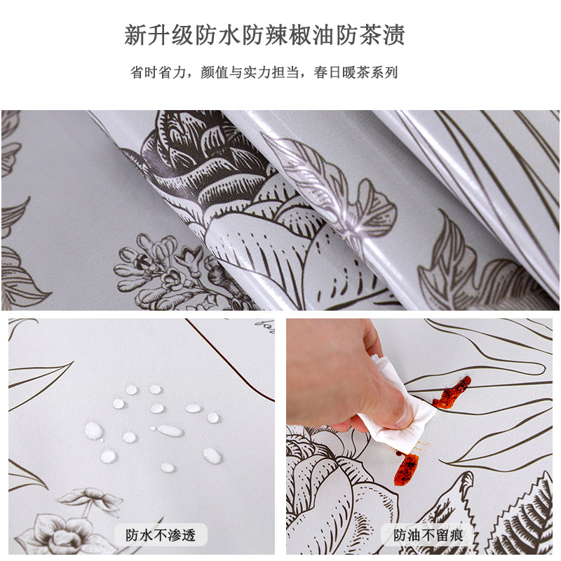 新款长方形电炉罩烤火桌子罩套防水皮罩防油欧式茶几桌布免洗防滑