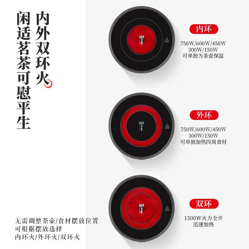 德茗堂电陶炉煮茶壶猫眼四代plus煮茶器电围炉煮茶全套装茶具家用
