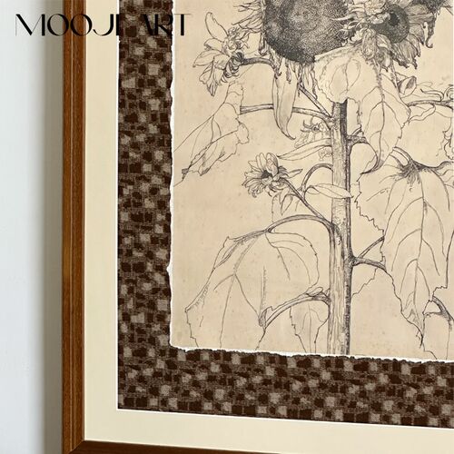 耀阳】木吉艺术法式复古客厅装饰画中古风高级感卧室床头壁画