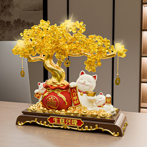 八方来财招财猫礼物开业大吉生意兴隆摆件朋友新店前台高档工艺品