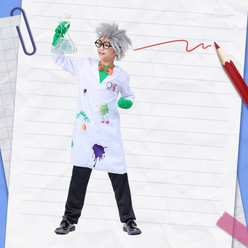 儿童疯狂科学家职业装扮服装万圣节幼儿园活动演出科学实验套装