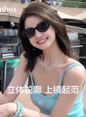 优睛墨镜猫眼镜框方圆脸显脸小女士偏光太阳眼镜防紫外线防晒墨镜