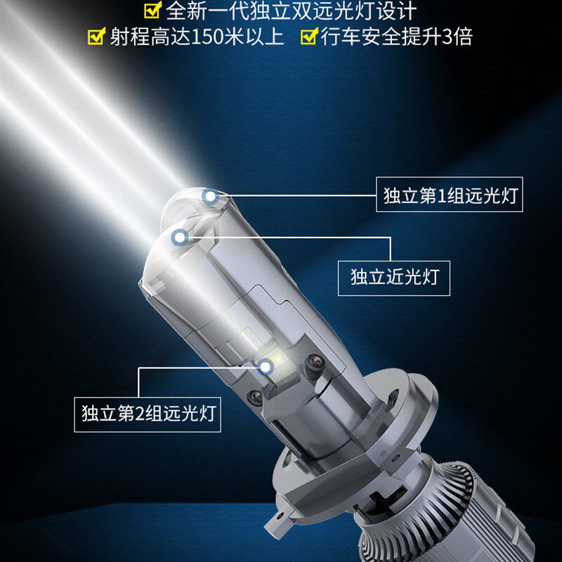 铃木UE125 UU改装uyled带透镜总成uy踏板海王星摩托车led大灯泡H4