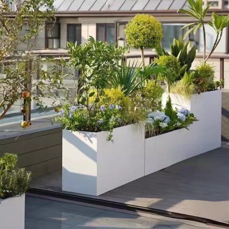 户外不锈钢花箱卡座围栏室外花池栏栅花盆阳台种植箱庭院花槽组合