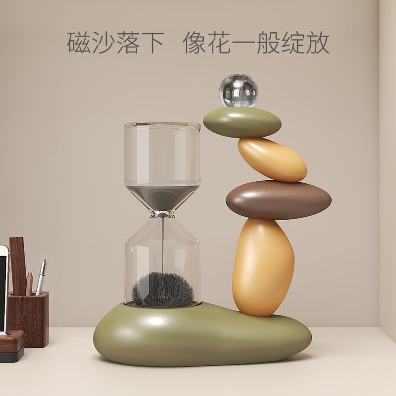 时来运转磁力沙漏桌面摆件办公室装饰品工位情绪治愈解压创意礼品
