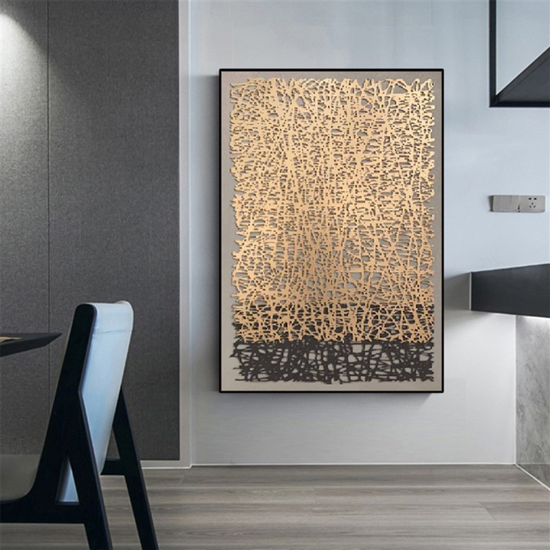 现代轻奢客厅墙面装饰金属挂画 画饭厅玄关沙发背景立体壁画 画样