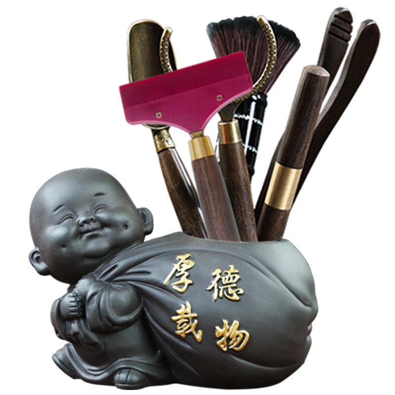 茶道六君子套装功夫茶具配件创意复古茶夹针刀勺匙笔刷刮茶工具图片