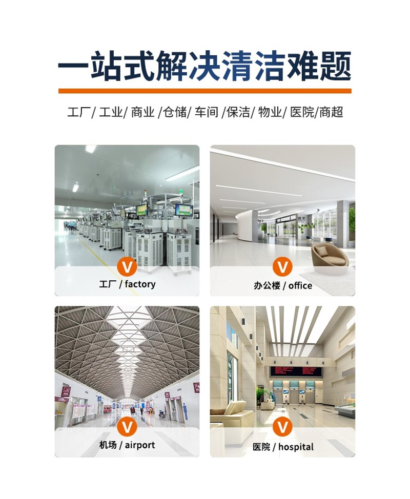 意高工厂洗地机工业车间商场商用超市保洁电动手推式洗地车拖地机