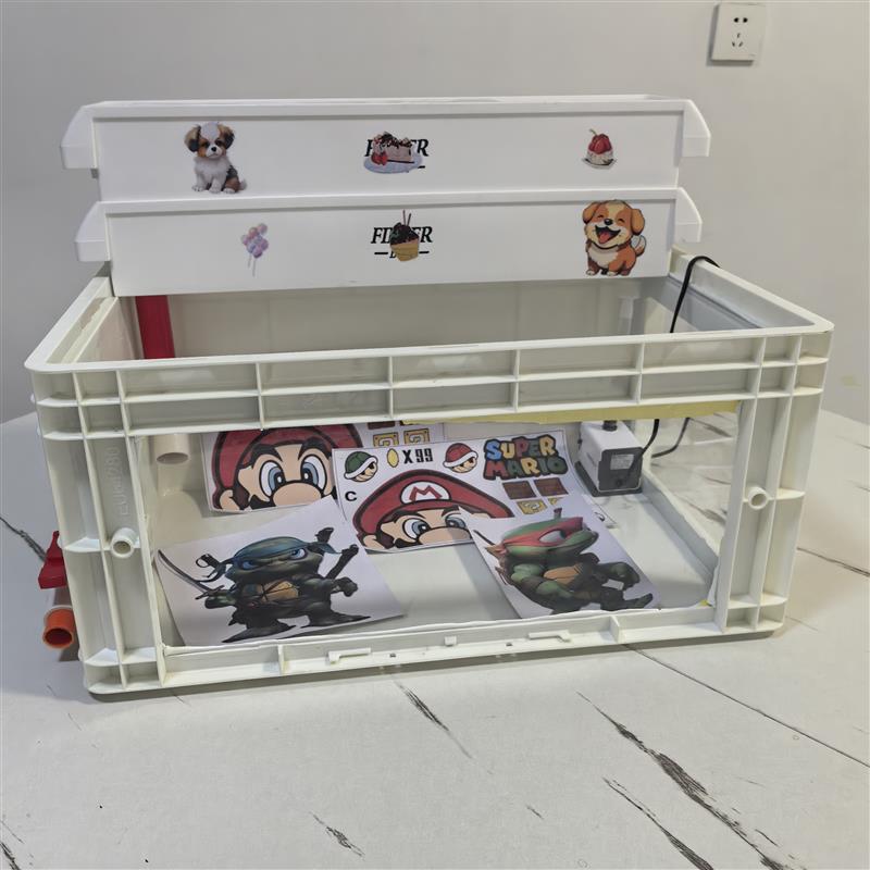 新款横版带侧排可视周转箱龟缸家用乌龟缸家用龟缸乌龟专用缸