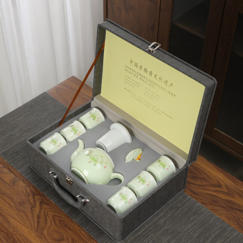 陶瓷茶具套装大号过滤泡茶壶家用杯子节日高端春节中秋礼品盒定制