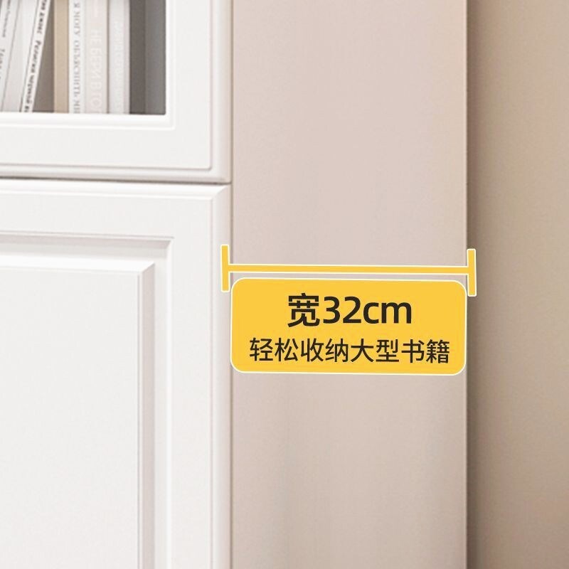 实木欧式书柜玻璃门书架组合一体靠墙书房书橱落地柜办公文件柜